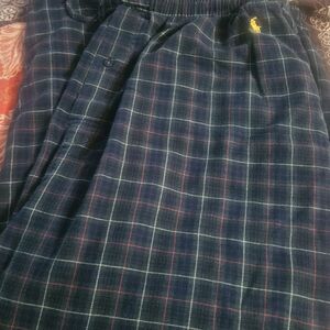 Polo by Ralph Lauren Men's Blue and Red Plaid Corduroy Pants